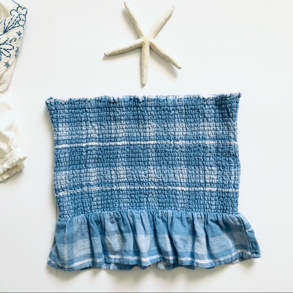 2 summer cropped tops: off-the -shoulder crop top & AEO tube top